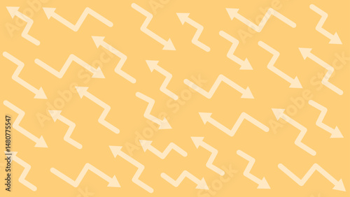 zigzag arrows pointing in various directions on a yellow background