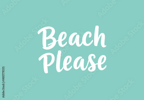 Beach-themed lettering design with playful typography on teal background  