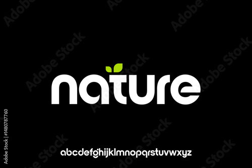 word of nature . modern minimalist clean alphabet font. lowercase bold typography vector illustration design