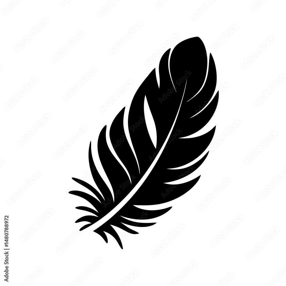 Fototapeta premium creative details Outline silhouette Feather icon vector illustration 