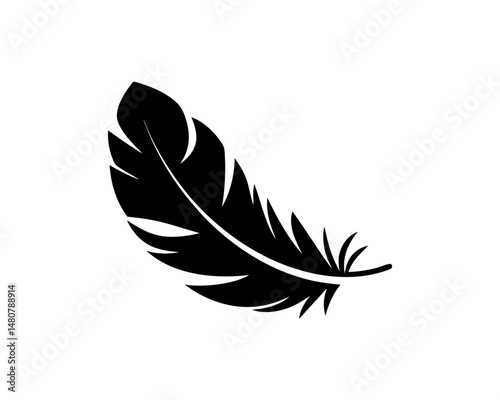 creative details Outline silhouette Feather icon vector illustration 