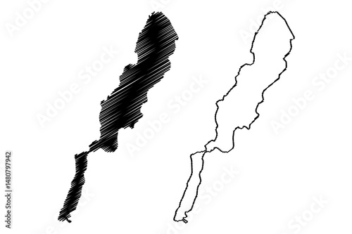 Farallon de Medinilla Island (Commonwealth of the Northern Mariana Islands, Pacific Ocean, United States of America, USA) map vector illustration, scribble sketch map