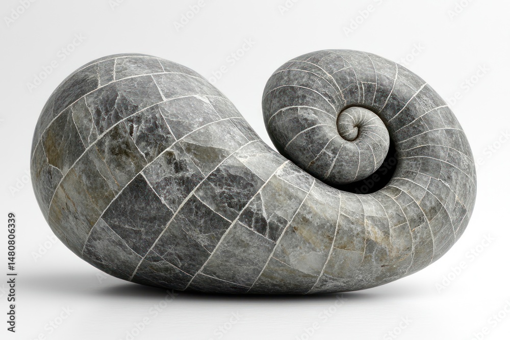 Abstract stone spiral shell