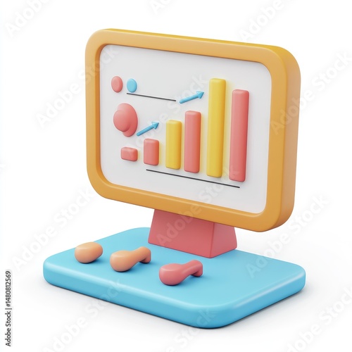 Colorful digital display showing graphic data analysis.