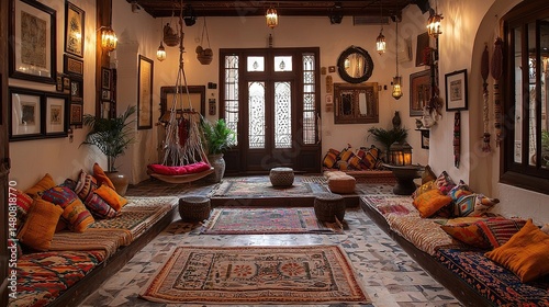 illustration gujarati retreat an Indian interior house