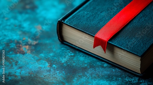 Closed book with red bookmark
