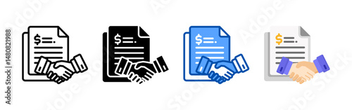 Contract icon set bundle. Multi style icon collection perfect for websites, apps, and presentations. Simple vector icon collection