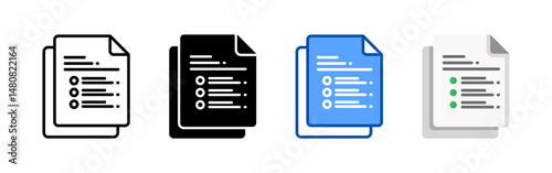 List icon set bundle. Multi style icon collection perfect for websites, apps, and presentations. Simple vector icon collection