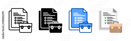 Job description icon set bundle. Multi style icon collection perfect for websites, apps, and presentations. Simple vector icon collection