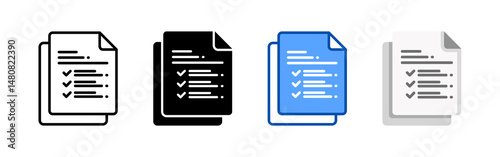 List icon set bundle. Multi style icon collection perfect for websites, apps, and presentations. Simple vector icon collection