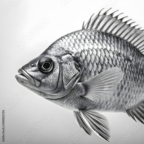 fresh fish on a white background
