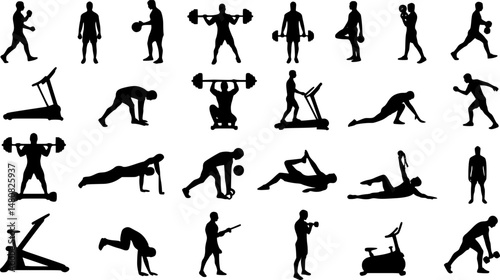 set of Gym icons collection vector illustration design
