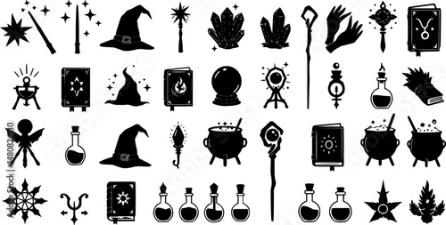 set of Magic icons collection vector illustration design
