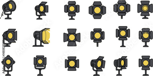 set of Spotlight icons collection vector illustration design

