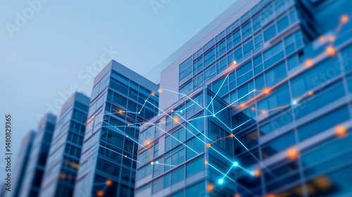 Modern Blue Buildings Data Network, Technology ,Finance