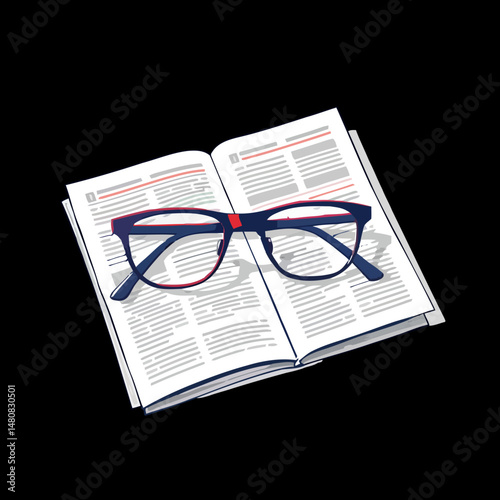 Reading Glasses on Open Book