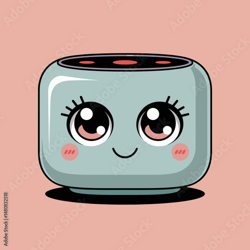 Cute Anime Style Smart Speaker with Kawaii Face