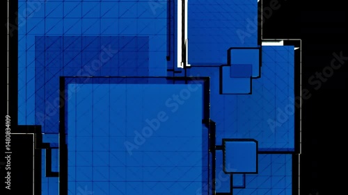 Glass digital cubes. Computer generated 3d render
