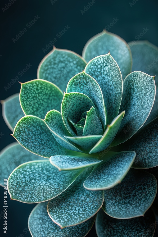 Close-up of Succulent Plant with Textured Green Leaves
