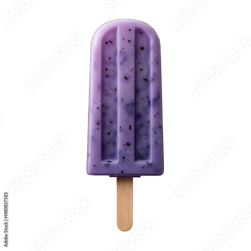 blueberry popsicle ice cream isolated on transparent background, png