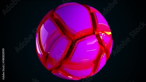 Fractured colorful sphere. Computer generated 3d render