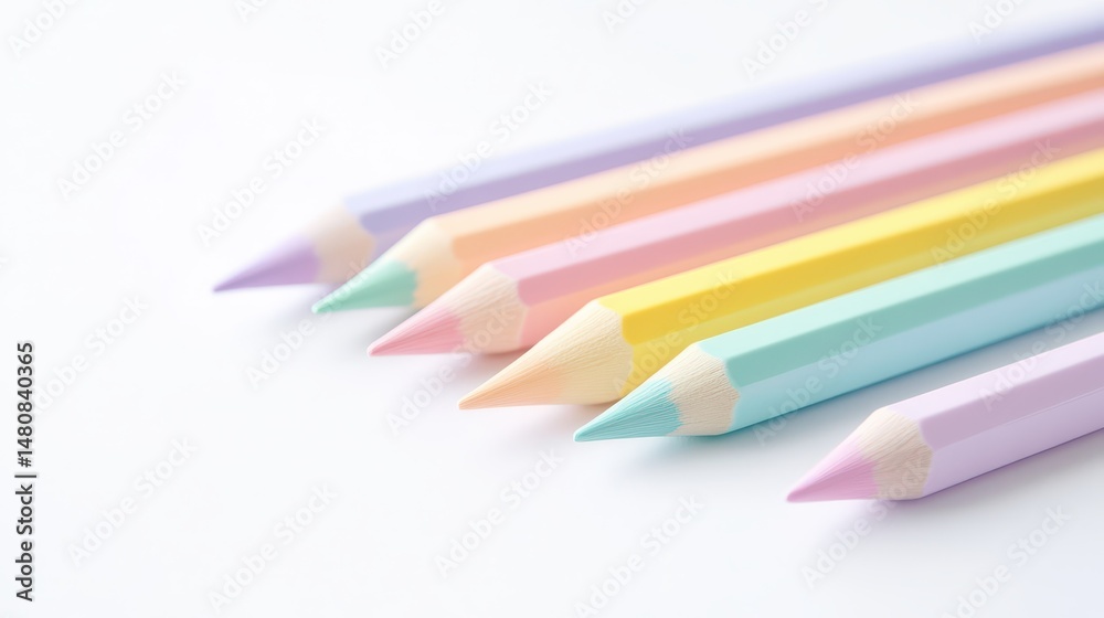 Naklejka premium Pastel pencils on a white surface