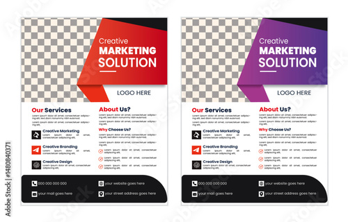  Creative business flyer vactor design template colorful in a4 size, Concept and premium vactor.