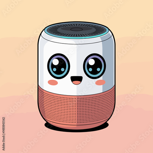Cute Anime Style Smart Speaker with Kawaii Face