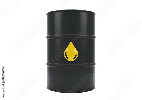 Oil Barrel Crude Petroleum Energy Fuel Resource Industry 3D Render Transparent Background photo
