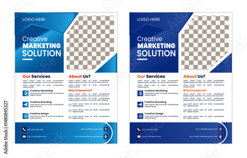  Creative business flyer vactor design template colorful in a4 size, Concept and premium vactor.

