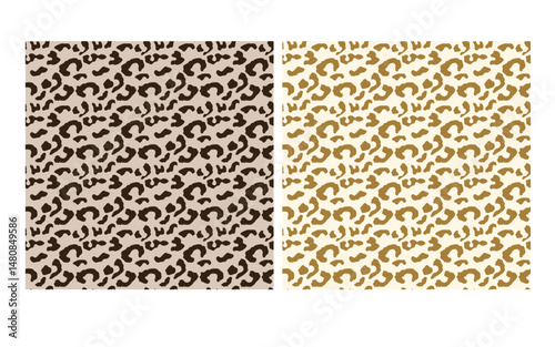 Seamless vector leopard pattern. Trendy, stylish wild leopard print. Animal print background for fabric, textile, design, Brown and Golden, black,