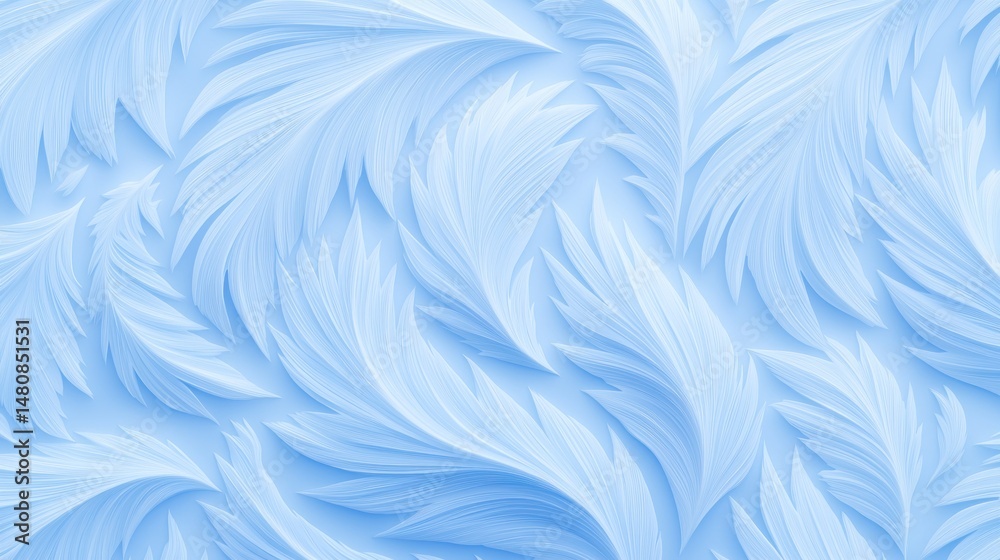 Naklejka premium Delicate pastel blue feathers form an abstract textured pattern