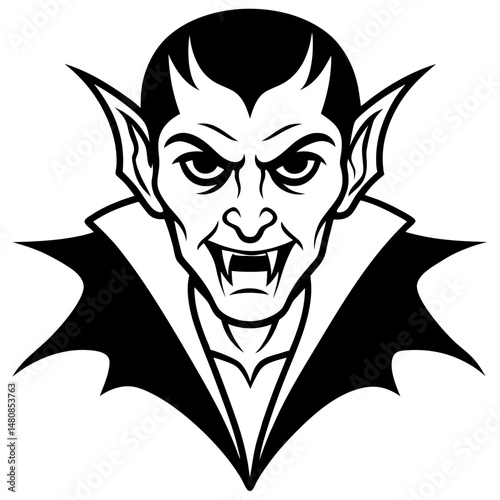 Wallpaper Mural Creative Halloween Vampire Silhouette Vector Illustration | Beautiful Spooky Character Icon for Gothic, Horror, and Halloween-Themed Designs Torontodigital.ca