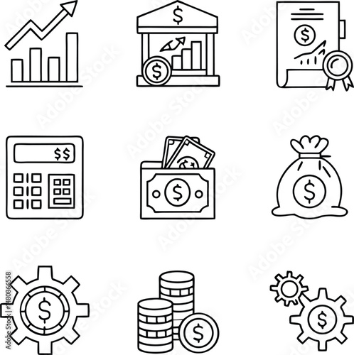finance icons set