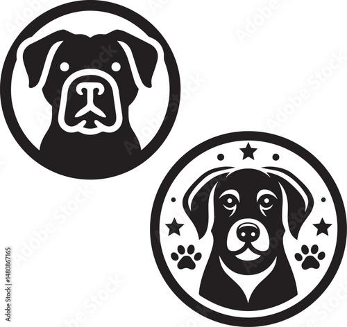 dog black vector logo