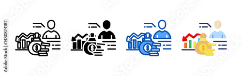 Bankrupt icon set bundle. Multi style icon collection perfect for websites, apps, and presentations. Simple vector icon collection