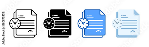 Temporary contract icon set bundle. Multi style icon collection perfect for websites, apps, and presentations. Simple vector icon collection