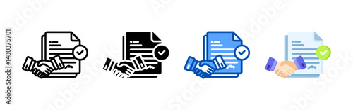 Contract icon set bundle. Multi style icon collection perfect for websites, apps, and presentations. Simple vector icon collection