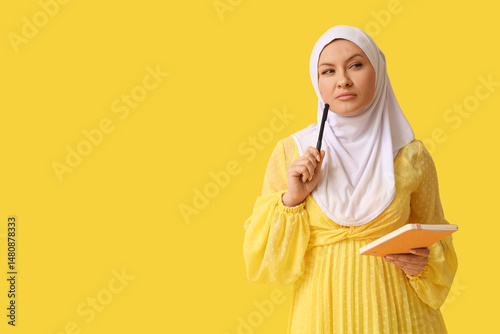 Thoughtful Muslim woman in ...