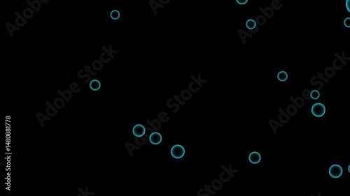 Abstract background with bubbles. Soap bubbles. Water bubbles. Animated bubbles. Transparent background with bubbles.  Alpha channel.