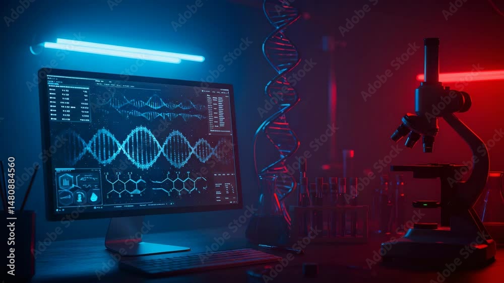 Digital laboratory technology display interior modernized