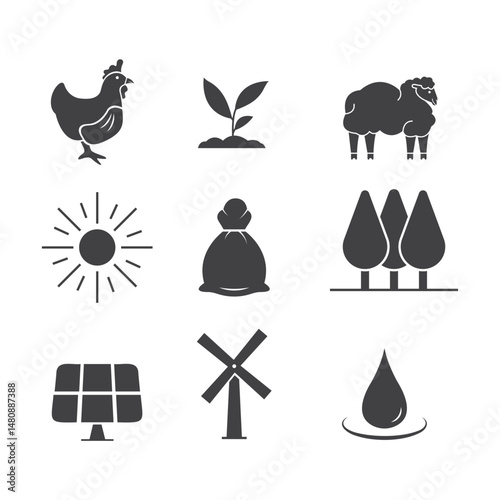 Farming Icon Set Vector Design. 