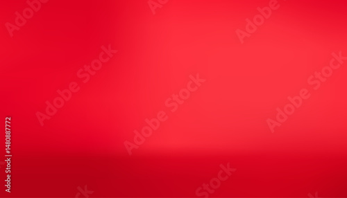 Red scene for studio background, 3D gradient wallpaper and floor for product placement, space for letters. Art & Illustration