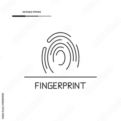 Fingerprint Icon Vector Design. 