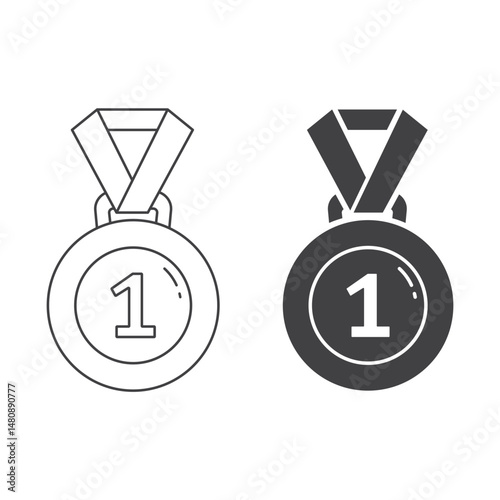 First Place Medal Vector Design.