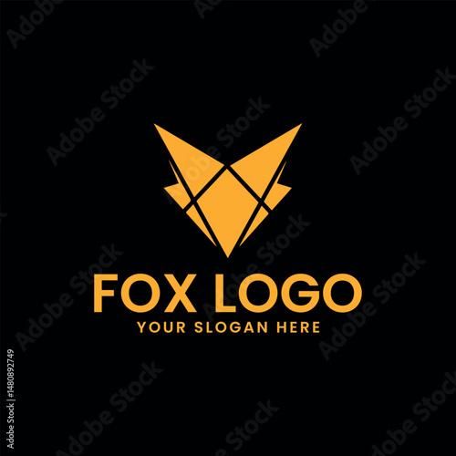 wolf fox logo design vector