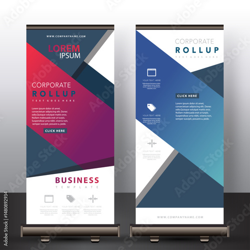 Corporate rollup banner template, advertisement, pull up, polygon background, vector illustration, business flyer, and display banner for your Corporate business, company, 