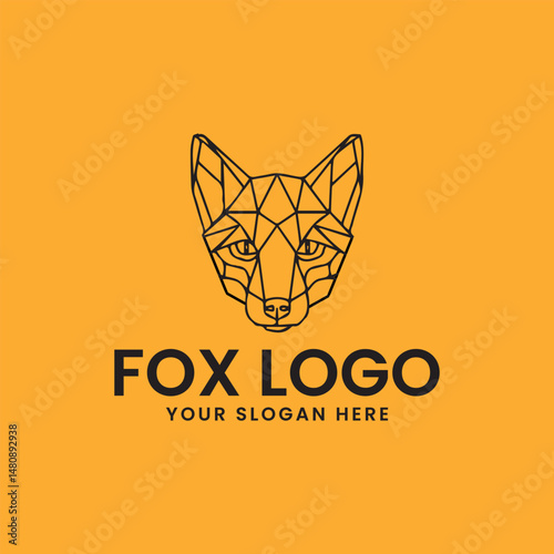 wolf fox logo design vector