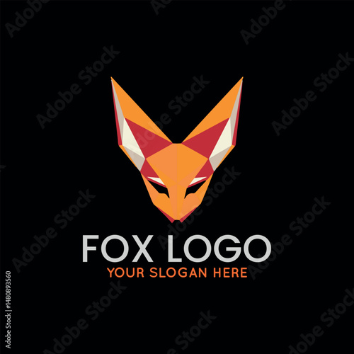 wolf fox logo design vector