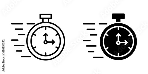 quick time set icon, line design Symbol isolated white background. vector illustration. color editable.